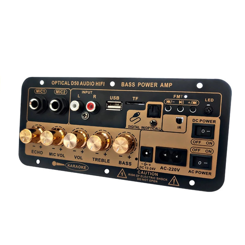 Papan Penguat Bluetooth 5.0 Dengan Audio Optik AMP USB FM Radio TF Pemain Subwufer Audio DIY Untuk Kereta Rumah karaoke 110V/220V