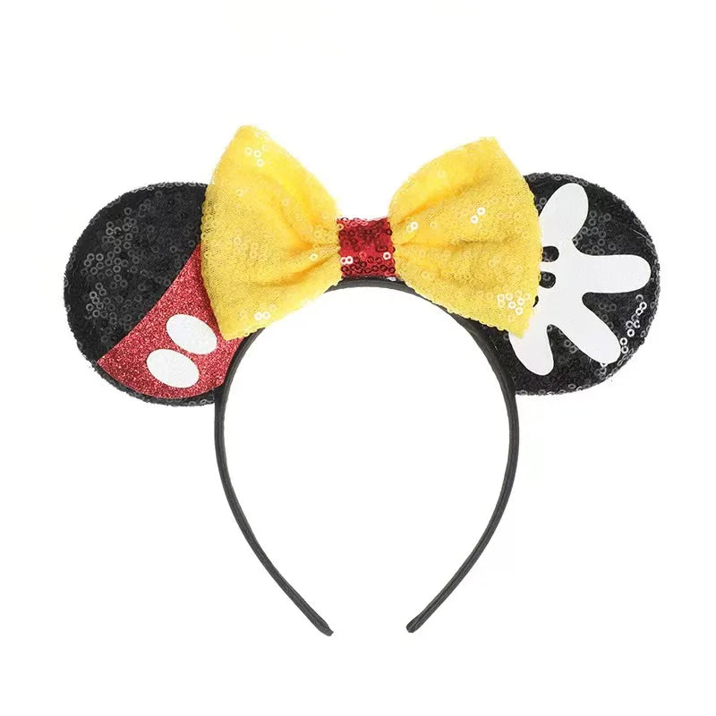 Cartoon Anime Mouse Ears Headband for Women Men Hair Accessories Cute Mouse Elasticity Bow Headdress Toys Childrens Xmas Gifts