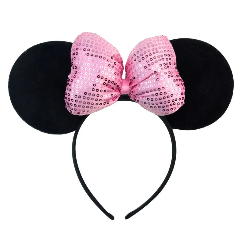 Cartoon Anime Mouse Ears Headband for Women Men Hair Accessories Cute Mouse Elasticity Bow Headdress Toys Childrens Xmas Gifts