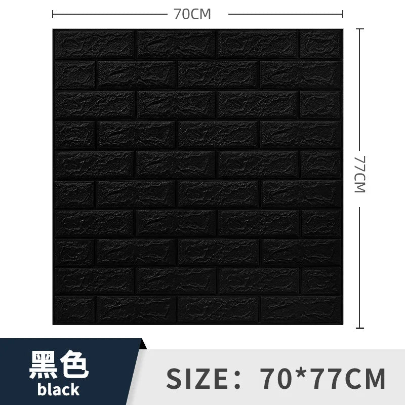 3/5MM 3D Wall Sticker Panel Foam Home Decoration DIY Wallpaper Living Room Bathroom Tv Background Self Adhesive Panels 70*77cm