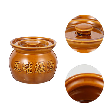 Tempayan Seramik Stew Cawan Griddle Kuali Periuk Panas Mangkuk Sup Balang Sup Seramik Mengukus