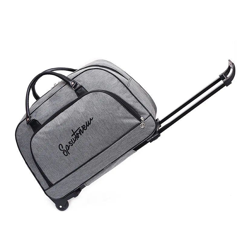 Beg Troli Beg Beg Perjalanan dengan Roda Beg Bagasi Berkapasiti Besar Kabin Duffle Boleh Dilipat Wanita Lelaki Tangan Bagasi Beg Dibawa