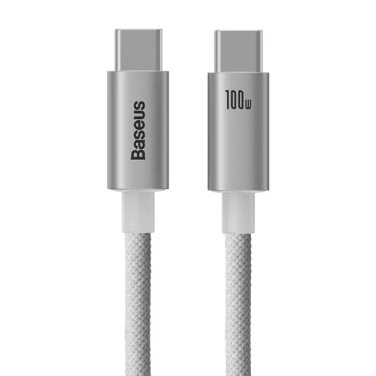 Kabel Baseus 100W USB C Ke Jenis C untuk iPhone 15 Plus Pro Max PD Kabel Pengecas Cepat Pengecasan Kord Data untuk Macbook Xiaomi Samsung