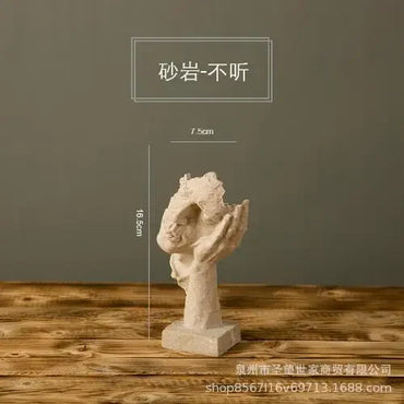 Statue Abstract Resin Desktop Ornaments Sculpture Miniature Figurines Face Character Nordic Art Crafts Office Home