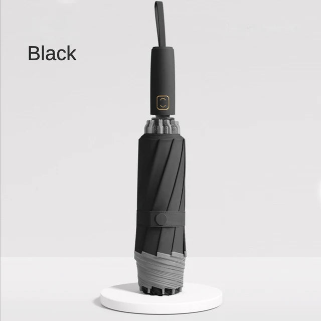 New Automatic Three-fold Reverse Umbrella Women Men Sunscreen Waterproof Car Reverse Reflective Anti-wind 10-bone Umbrellas