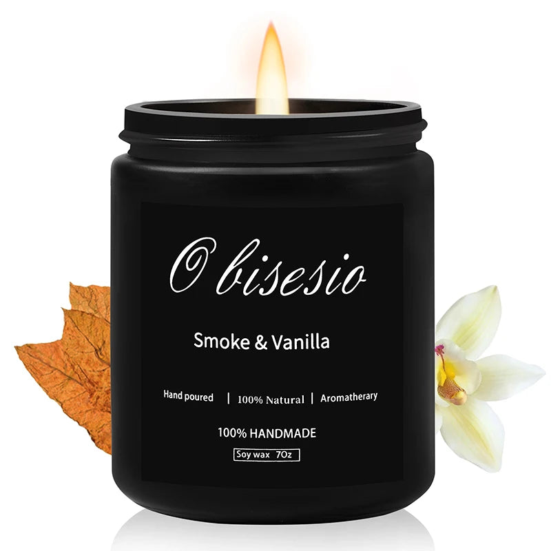 Lilin Bau Obisesio untuk Lelaki Lilin Aromaterapi untuk Set Lilin Soya Bau Rumah Kayu Manis Epal Vanila Labu Lelaki Lilin