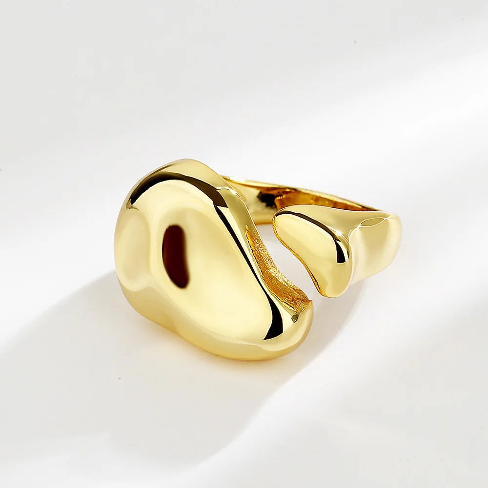 LATS New Design Starfish Pearl Ring Shape Gold Color Adjustable Rings For Women Korean Fashion Jewelry Party Luxury Accessory
