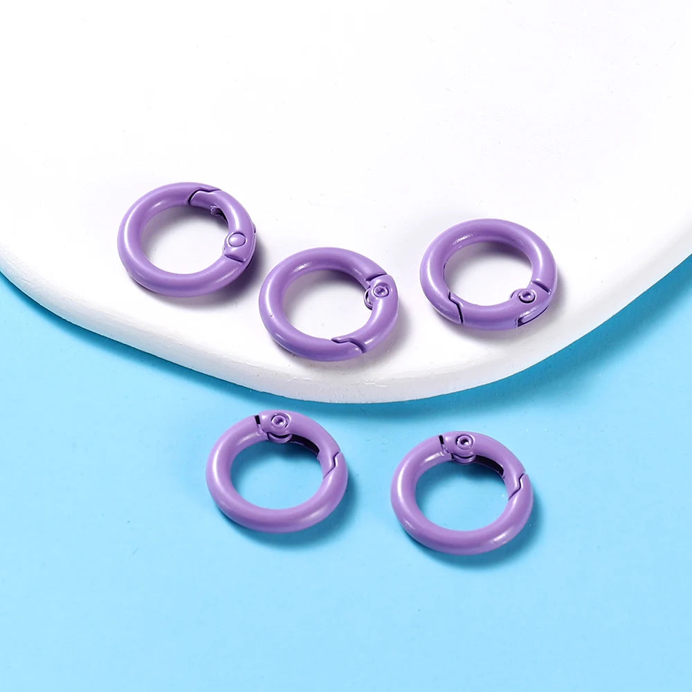 5Pcs/Lot 21 Colors Metal O Ring Spring Clasp Openable Round Carabiner Keychain Clips Hook Dog Chain DIY Jewelry Buckle Connector