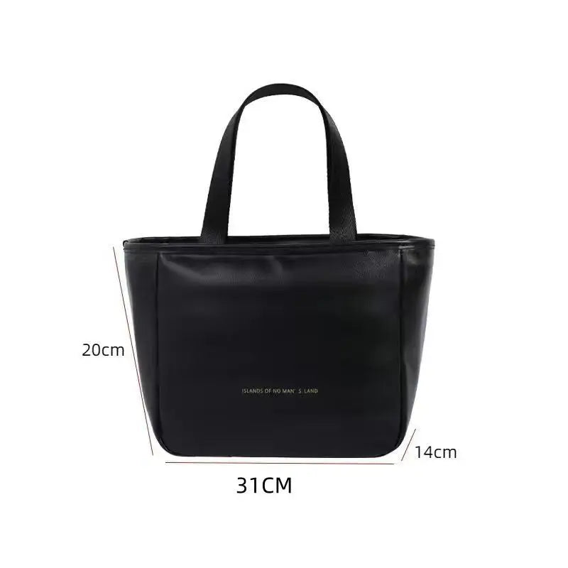 2024 New PU Lunch Thermal Bag Lunchbox Storage Bag Aluminum Film Cooler Office Outdoor Picnic Tote Insulation Bags For Girls