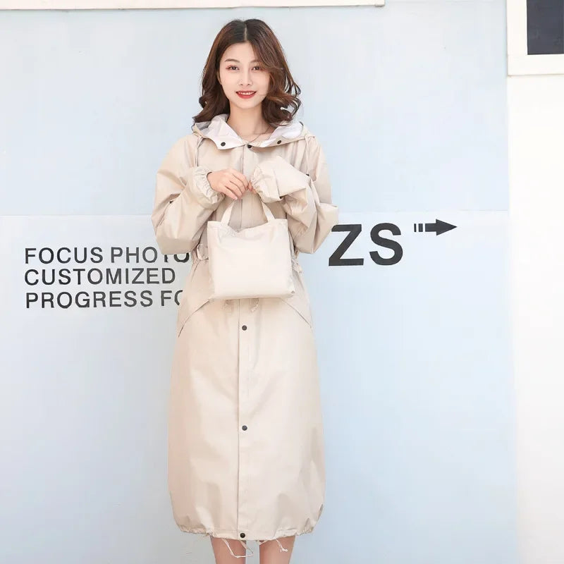 Ponco Badan Ringan Kalis Air untuk Baju Hujan Dewasa Panjang untuk Hiking, Windbreaker untuk Lelaki dan Wanita Versi Jepun dan Korea
