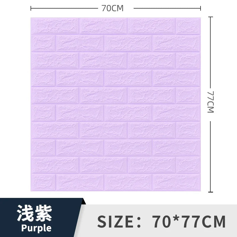 3/5MM 3D Wall Sticker Panel Foam Home Decoration DIY Wallpaper Living Room Bathroom Tv Background Self Adhesive Panels 70*77cm