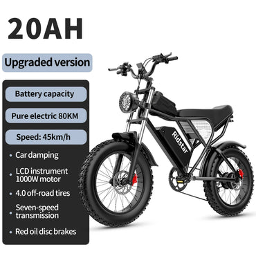 Ridstar Q20 Electric Bike 2000W 48V 40AH Waterproof Powerful Dual motor 20*4.0 Fat Tire For Mountain Electric Bicycle For Adult