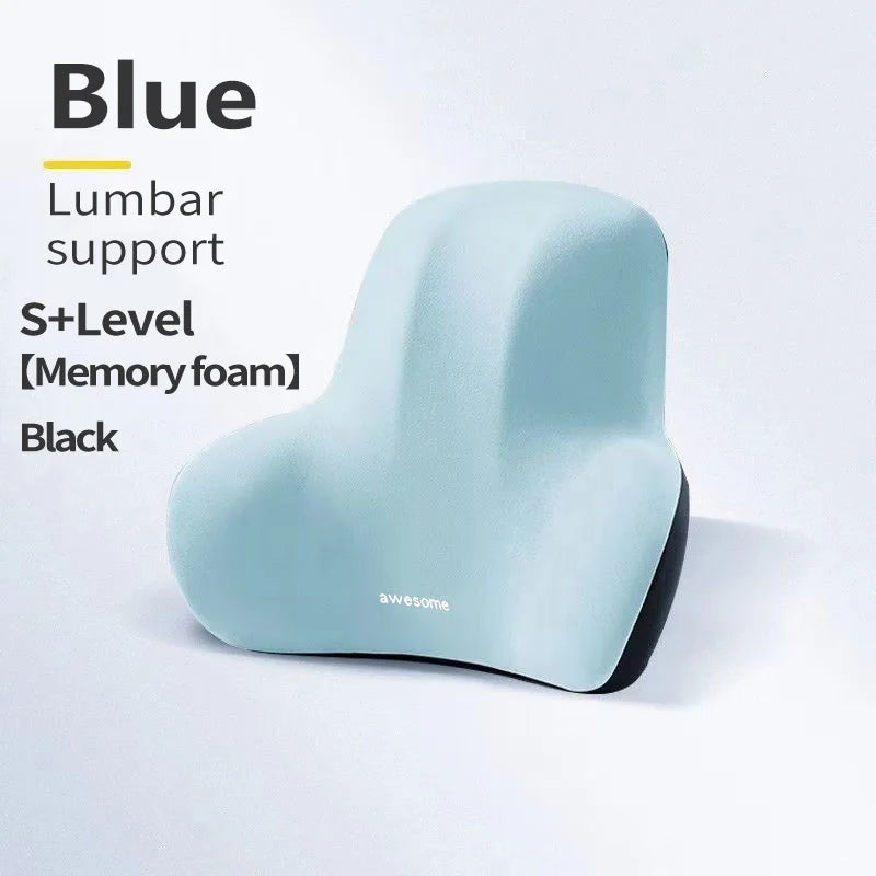 Memory Foam Lumbar Back Cushion for Car Office Gaming Chairs and Postpartum Waist Support Multi Functional Pain Relief Pads