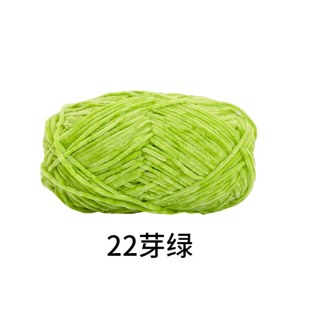 40g/roll 2mm Lustre Chenille Yarn DIY Hand Crochet Dolls Shoes Materials For Hand Knitting Thin Pleuche Wool Rope