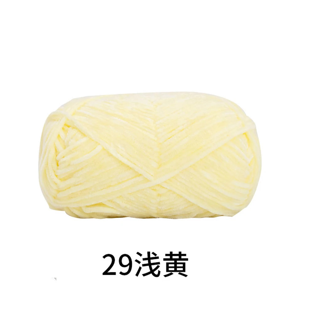 40g/roll 2mm Lustre Chenille Yarn DIY Hand Crochet Dolls Shoes Materials For Hand Knitting Thin Pleuche Wool Rope