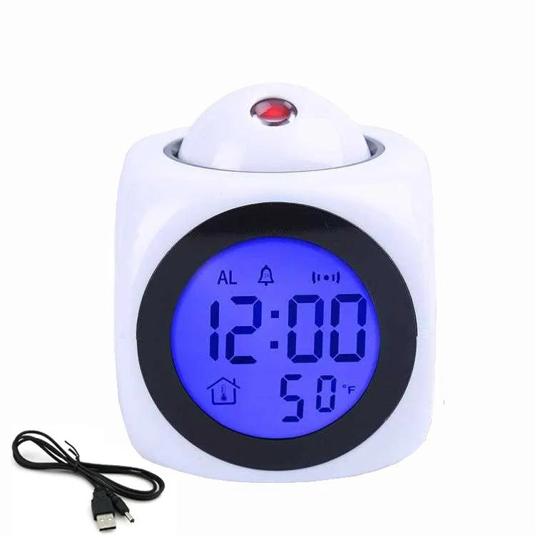 Projection Alarm Clock Ceiling Display Snooze Desk Table Clock Voice Multifunction Digital Projection Clock Temperature Display