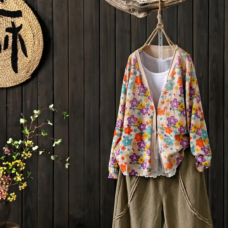 Sweater wanita retro 2023 musim bunga dan musim luruh baharu versi Korea longgar kardigan rajutan malas untuk wanita musim luruh dan musim sejuk