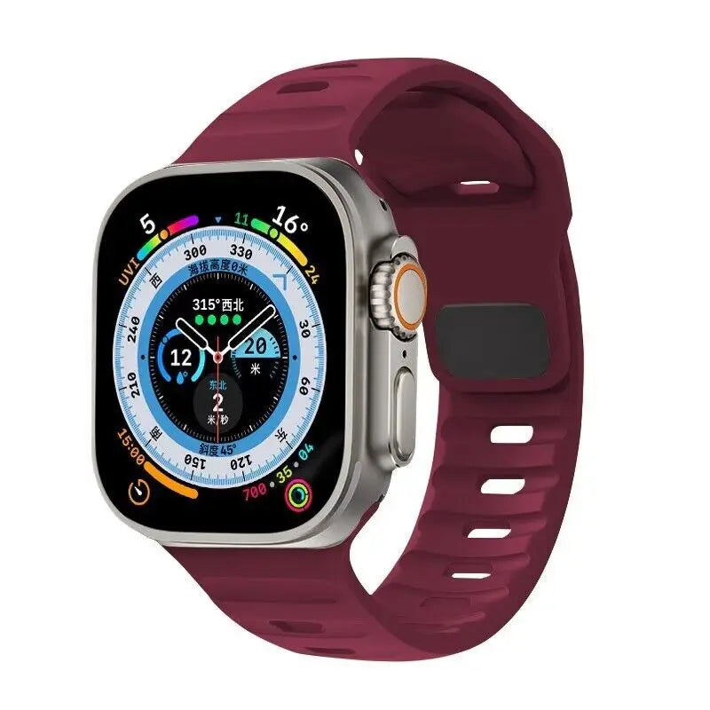 New Original Silicone Strap For Apple Watch Ultra 49mm Sports Bracelet iWatch Series 9 8 7 45mm 41mm 6 5 4 3 SE2 44mm 40mm Band
