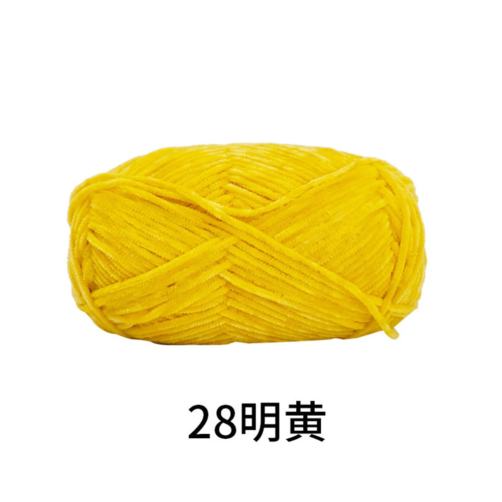 40g/roll 2mm Lustre Chenille Yarn DIY Hand Crochet Dolls Shoes Materials For Hand Knitting Thin Pleuche Wool Rope