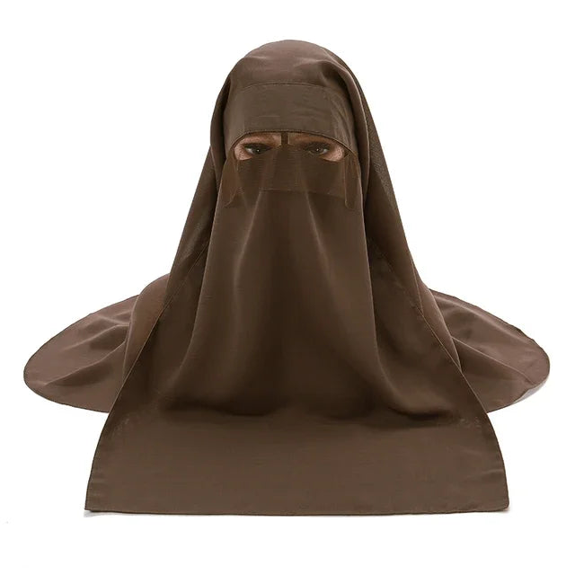 Tudung Muka Muslim Tudung Tudung Islam Niqab Burqa Bonnet Hijab Chiffon Veil Hiasan Kepala Abaya Tudung Wanita Sunscreen Araba Balut Panjang