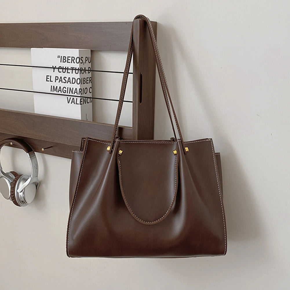 Beg Bahu untuk Wanita dengan Berbilang Poket Beg Ketiak PU Kulit Zipper Penutupan Beg Beg Tangan Beg Tangan untuk Sekolah Kerja