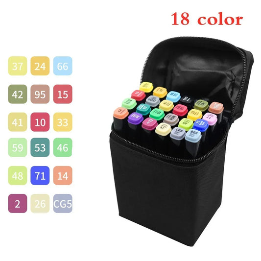 40/30/24/18 Colors  Alcohol Marker Single Art Markers Brush Pen Sketch Based Markers Dual Head Manga Drawing Pens Art Supplies