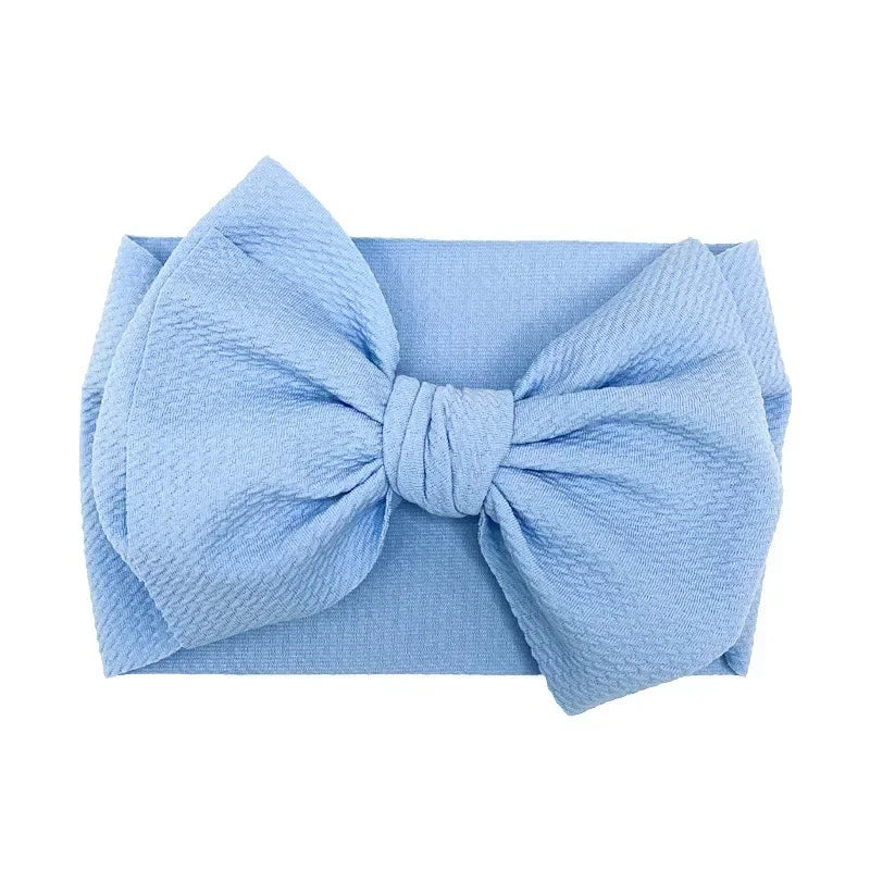 Fesyen Buatan Tangan Ikatan Simpul Elastik Wide Hairband Kanak-kanak Kecil Warna Pejal Big Bows Ikat Kepala Bayi Perempuan Hiasan Kepala Hadiah Percutian