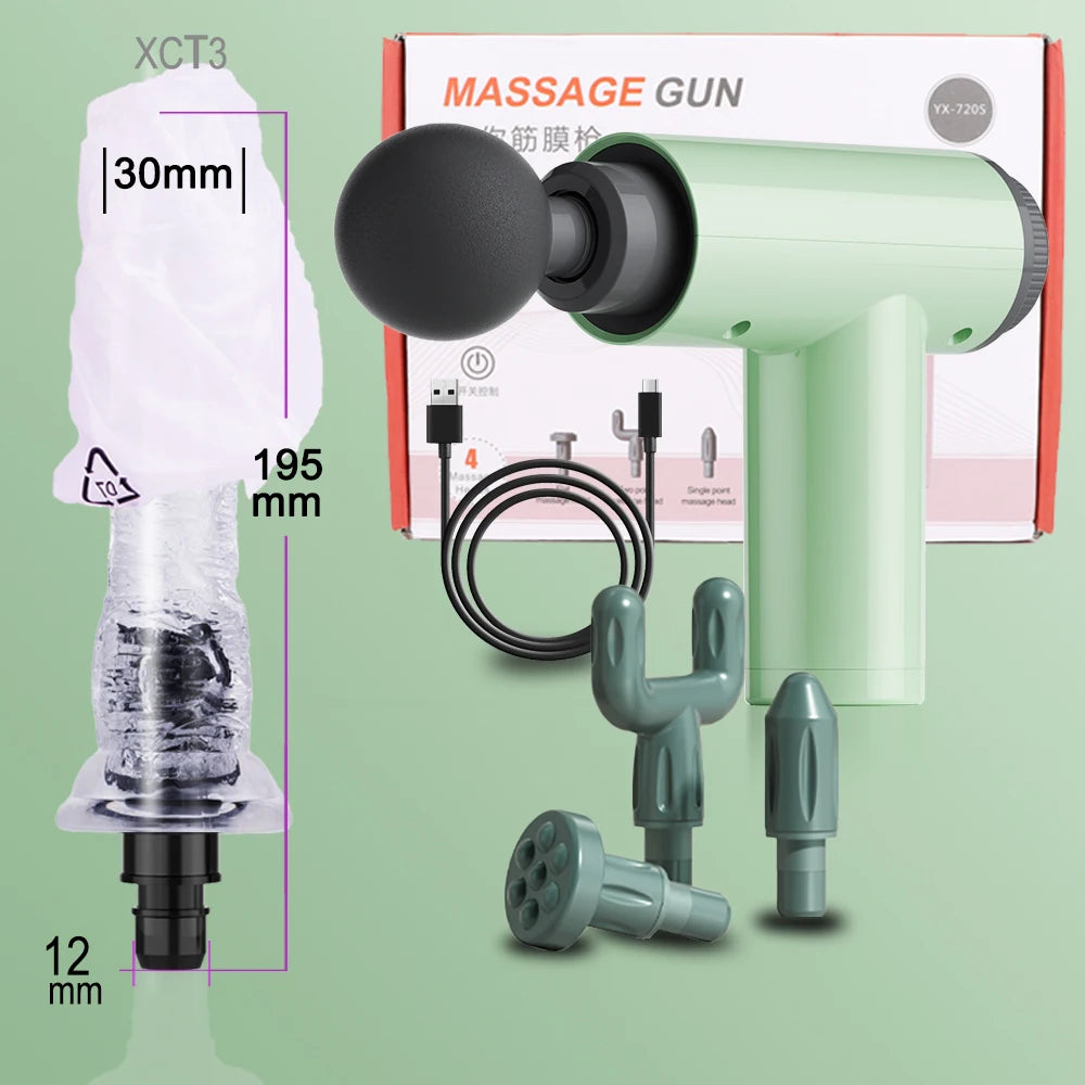Fascia Massge Gun Getaran Tisu Dalam Pengurut Kelonggaran Otot Peranti Kecergasan Mudah Alih Untuk Menghidupkan Semula Sakit Lengan Leher Badan