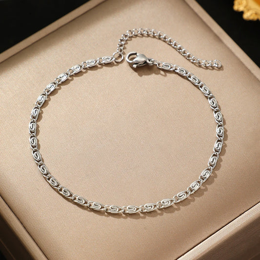 Stainless Steel Bracelet New Style Simplicity Subtlety Paper Clip Chain Lightweight Luxury Bracelet For Women Jewelry Daily Wear