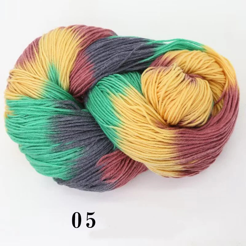 250g Rendering Segment Dyed with Colorful Wool Yarn, Colorful Rainbow Thread, Hand Woven Sweater, Scarf, Hat, Glove Yarn