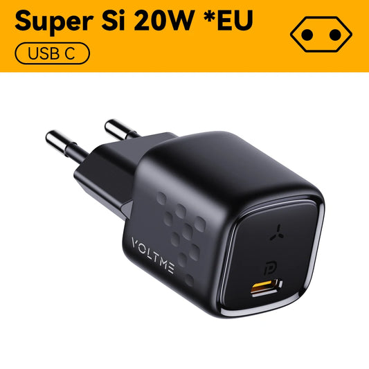VOLTME 20W Mini USB Type C Pengecas Pengecas Cepat Pengecas Cepat QC4.0 3.0 untuk iPhone 12 Pro Samsung Xiaomi Pengecas Telefon