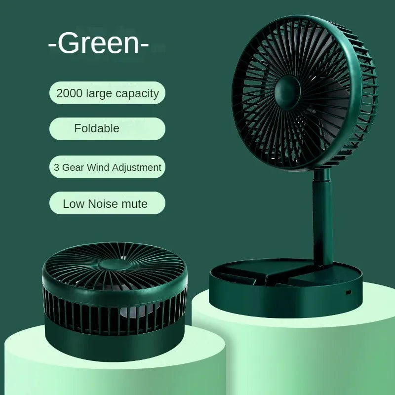 Xiaomi Desktop Foldable Telescopic Stand Fan USB with Rechargeable Battery 3 Speeds Super Quiet Adjustable Height For Desk Home