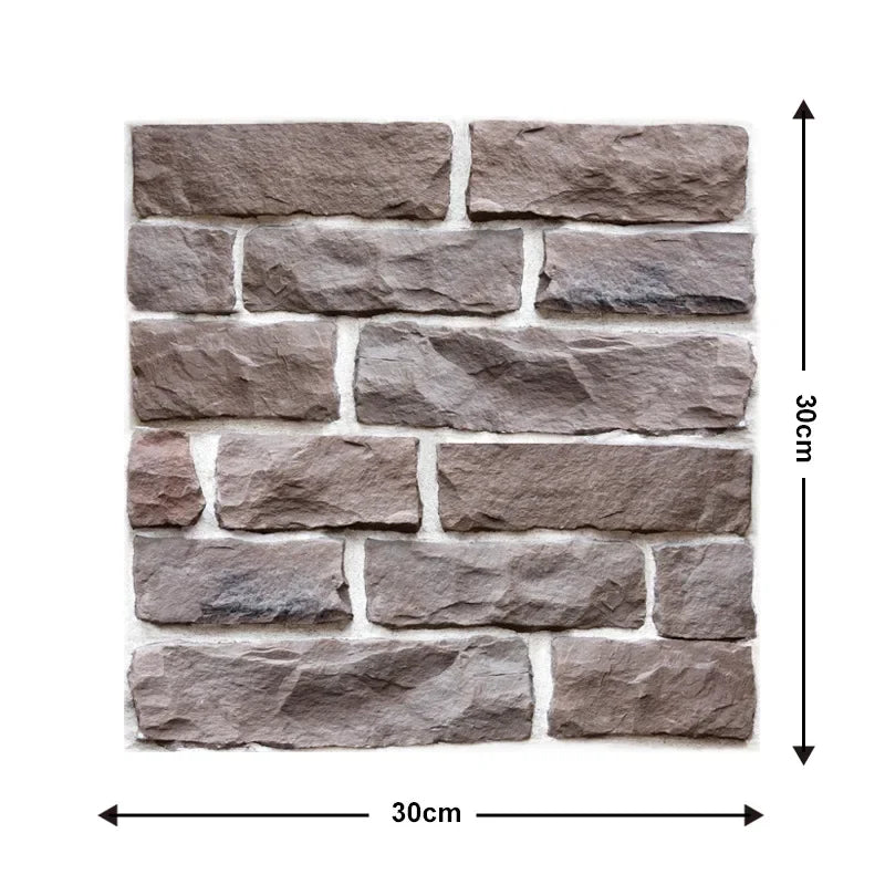 10 Keping Pelekat Dinding Pelekat Diri 3D 30x30cm Kertas Dinding PVC Kalis Air Mural Seni Dinding Boleh Alih untuk Hiasan Ruang Tamu Rumah DIY