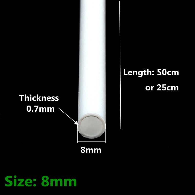 5~50PCS ABS Tiub Bulat Tiub Berongga Plastik Diameter 2/3/4/5/6/8/10/12mm DIY Buatan Tangan Bahan Meja Pasir Bahan Model Bangunan