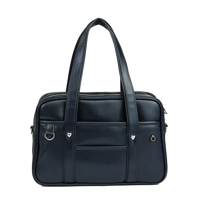 Japanese Women Handbags Men's Large Capacity Commuter Briefcase College Student School Travel Shoulder Bags PU Leather Satchels