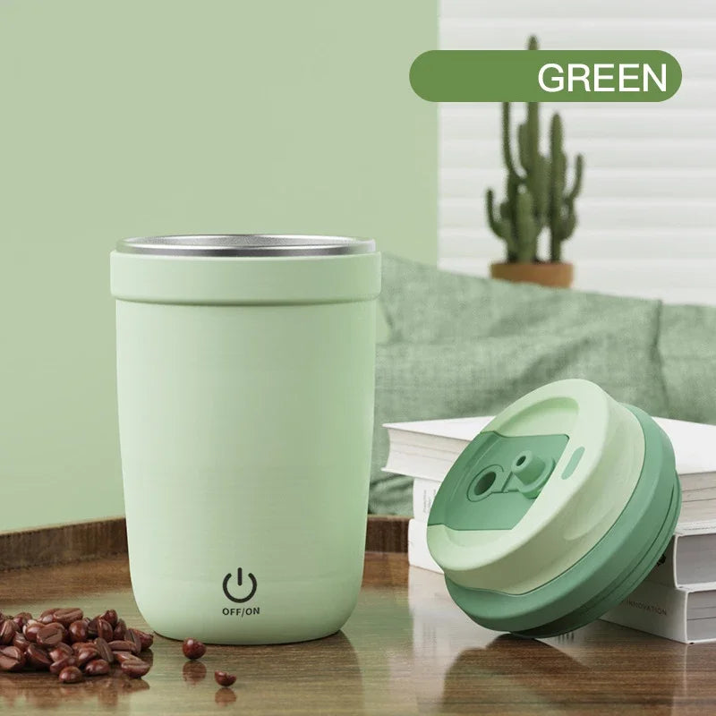 Cawan Kopi Kacau Elektrik Automatik,Mug Kopi Kacau Sendiri Dengan Jerami, Cawan Bancuhan Auto Susu Kopi, Mengecas, Mudah Alih