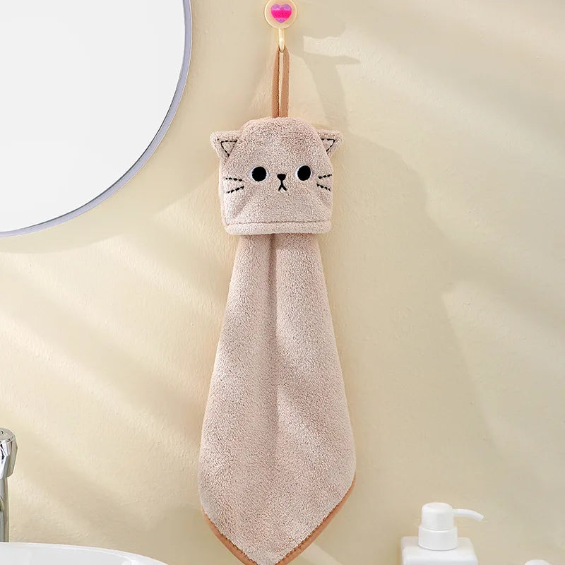 Cat Hand Towel For Child Super Absorbent Microfiber Kitchen Towel High-efficiency Tableware Cleaning Towel Bothroom Tools