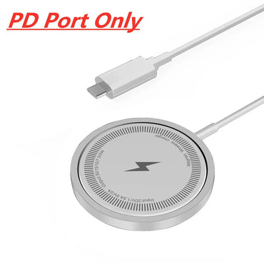 VIKEFON Magnetic Wireless Charger Pad USB + Type C For iPhone 15 14 13 12 Pro Max Fast Wireless Charging Dock Station Chargers