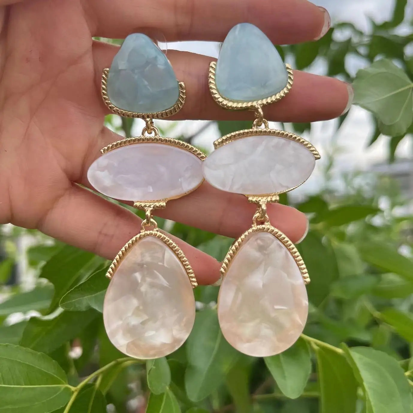 Anting Titisan Air Resin Baharu untuk Barang Kemas Kasual Parti Wanita