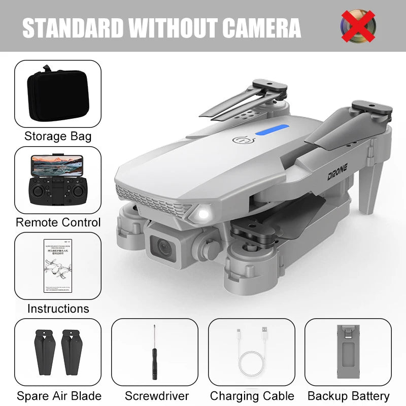 Dron E88 Baharu 4K Dron dengan Kamera Dwi Kamera RC 360° Pengelakan Halangan Dron Kedudukan Aliran Optik Dron Profesional