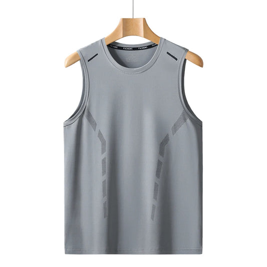 T-Shirt Tanpa Lengan Sukan YJKVUR Cepat Kering untuk Lelaki Musim Panas Pakaian Gim Bola Keranjang Lelaki Pakaian Bernafas Ringan Bersaiz Besar Tank Top