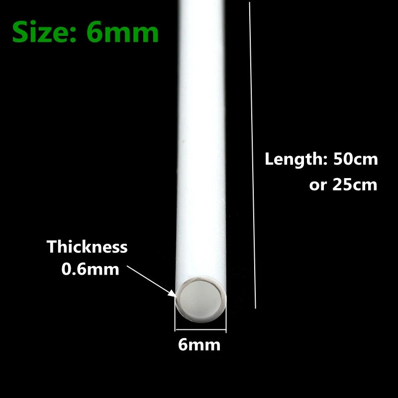 5~50PCS ABS Tiub Bulat Tiub Berongga Plastik Diameter 2/3/4/5/6/8/10/12mm DIY Buatan Tangan Bahan Meja Pasir Bahan Model Bangunan