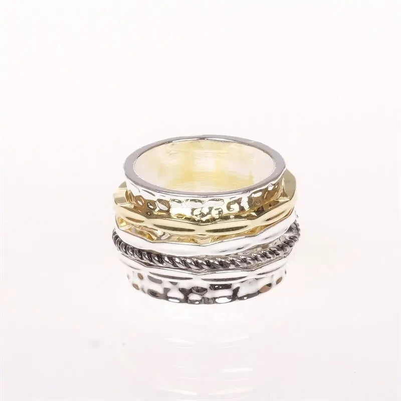 ANTIQUE DESIGN Meditation Statement Spinner Ring Jewelry
