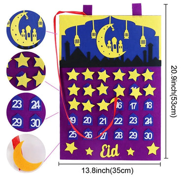 Eid Mubarak DIY Felt Countdown Calendar Hiasan Ramadan Untuk Rumah Islam Muslim Party Suppiles Ramadan Kareem Eid Al Adha