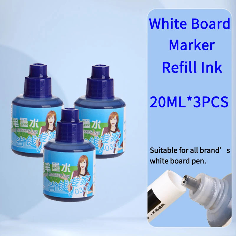 Big Nib Whiteboard Markers 20mm Flat Tip for Clear Visibility Refillable ink Dry Erase JUMBO Markers Black Red Blue