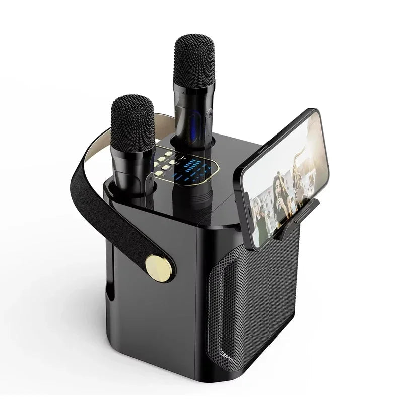 360 Stereo Surround Kuasa Tinggi Dwi Mikrofon Karaoke Bluetooth Speaker Subwoofer Wayarles Mudah Alih Kalis Air Hadiah Kanak-kanak