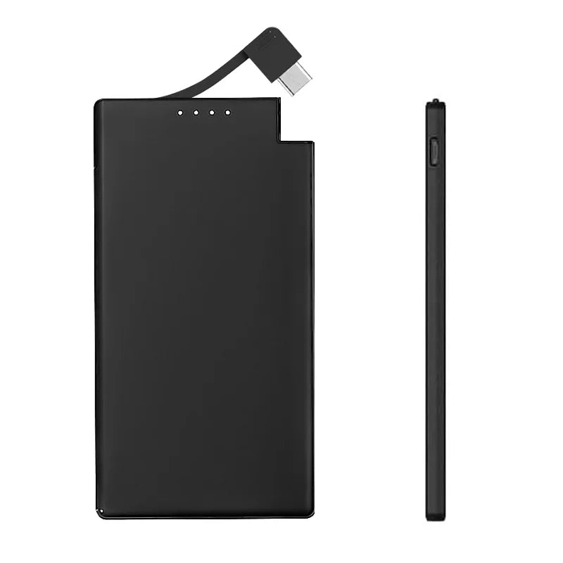AUSKANG Mini Power Bank Ultra Nipis 6mm Pengecasan Pantas Kapasiti Besar 5000mAh Bateri Sandaran Bateri Berwayar Bank Kuasa Mudah Alih