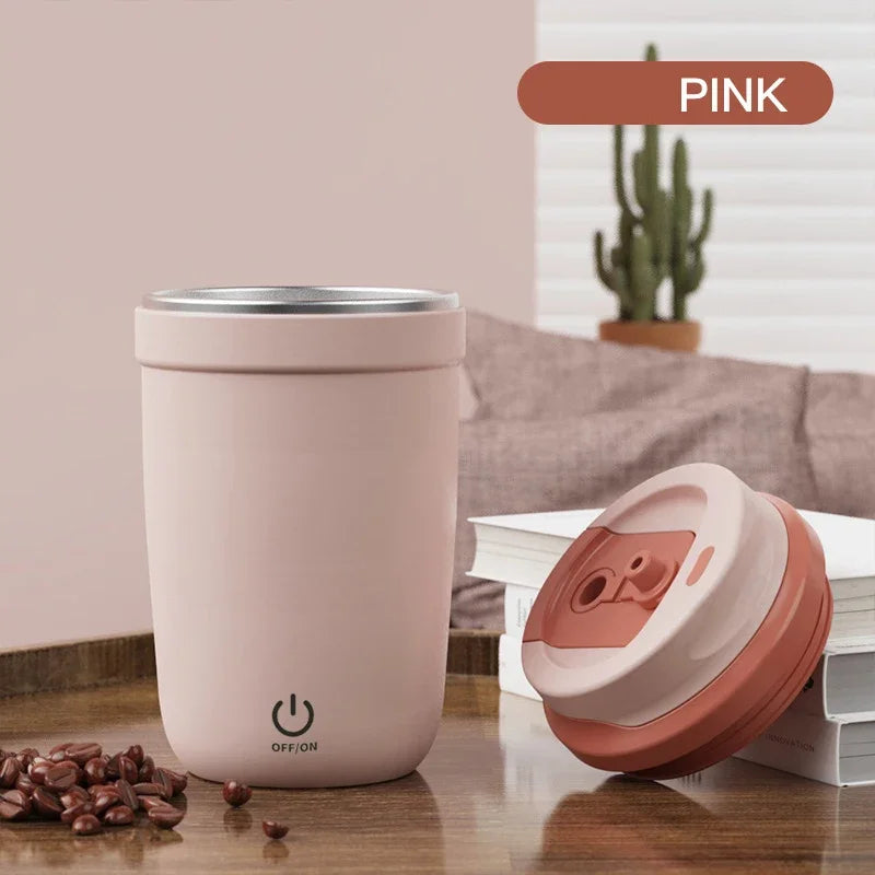 Cawan Kopi Kacau Elektrik Automatik,Mug Kopi Kacau Sendiri Dengan Jerami, Cawan Bancuhan Auto Susu Kopi, Mengecas, Mudah Alih