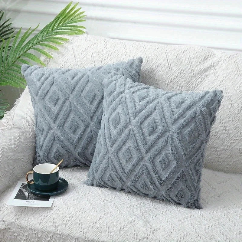 Moden Simple Rhombus Jacquard Mewah Sarung Bantal Bantal SofaBantal Gaya Nordic Pinggang Pejabat Kusyen Tepi Katil Bantal Bantal Kereta