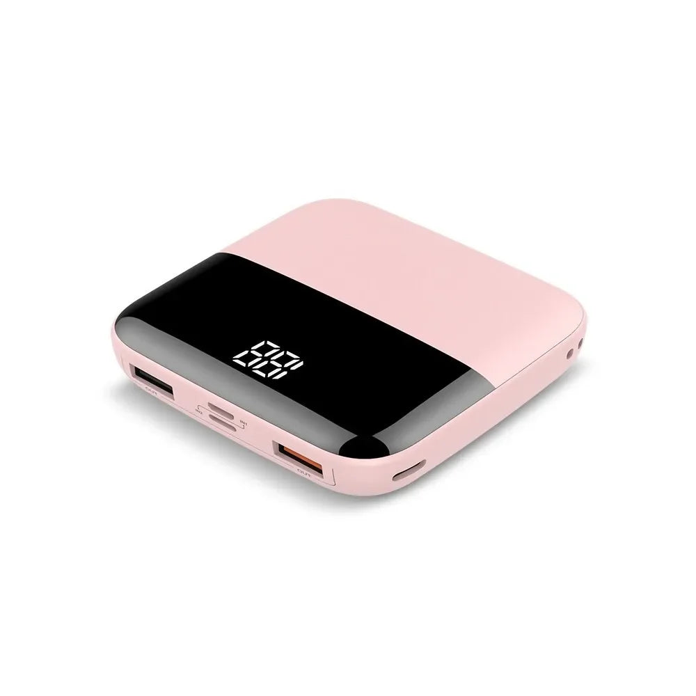 Bank Kuasa Telefon Mini 20000mAh Pengecas Mudah Alih Dwi Usb Ramping dengan 2 Port USB Kapasiti Besar Paparan Digital Mini Bank Kuasa